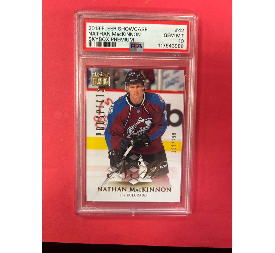 2013 FLEER SHOWCASE NATHAN MACKINNON SKYBOX PREMIUM ROOKIE /299 PSA GRADED 10