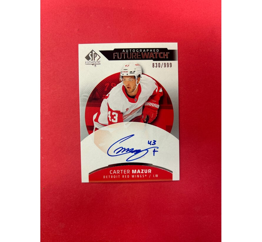2025-26 SP AUTHENTIC CARTER MAZUR FUTURE WATCH AUTO /999