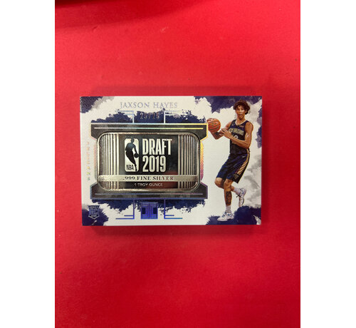 PANINI 2019 PANINI IMPECCABLE JAXSON HAYES SILVER TROY OUNCE /25
