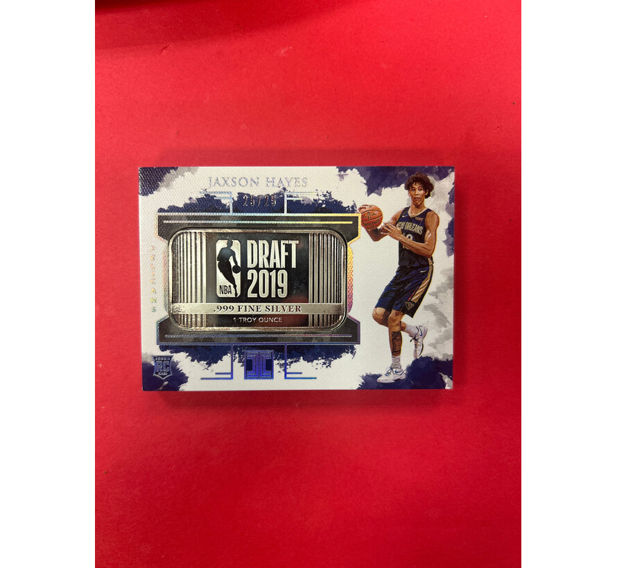 2019 PANINI IMPECCABLE JAXSON HAYES SILVER TROY OUNCE /25