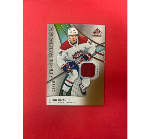 UPPER DECK 2019-20 SP GAME USED NICK SUZUKI AUTHENTIC ROOKIES /599 JERSEY