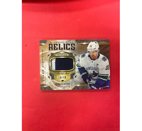UPPER DECK 2019-20 UPPER DECK BLACK DIAMOND HENRIK SEDIN DIAMOND MINE RELICS PATCH /25