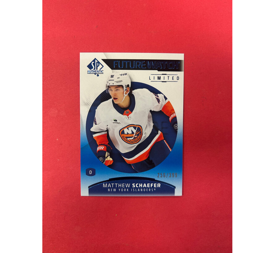 2025-26 SP AUTHENTIC MATTHEW SCHAEFER FUTURE WATCH BLUE /399
