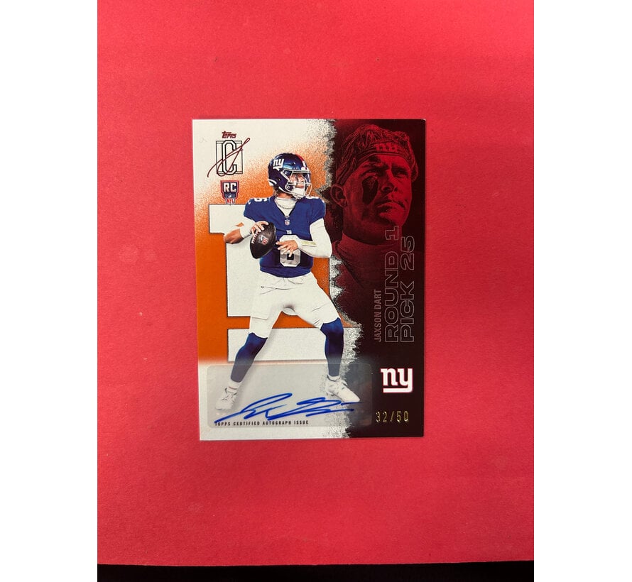 2025 TOPPS SIGNATURE CLASS JAXSON DART SIGNATURE ROOKIES  ORANGE /50