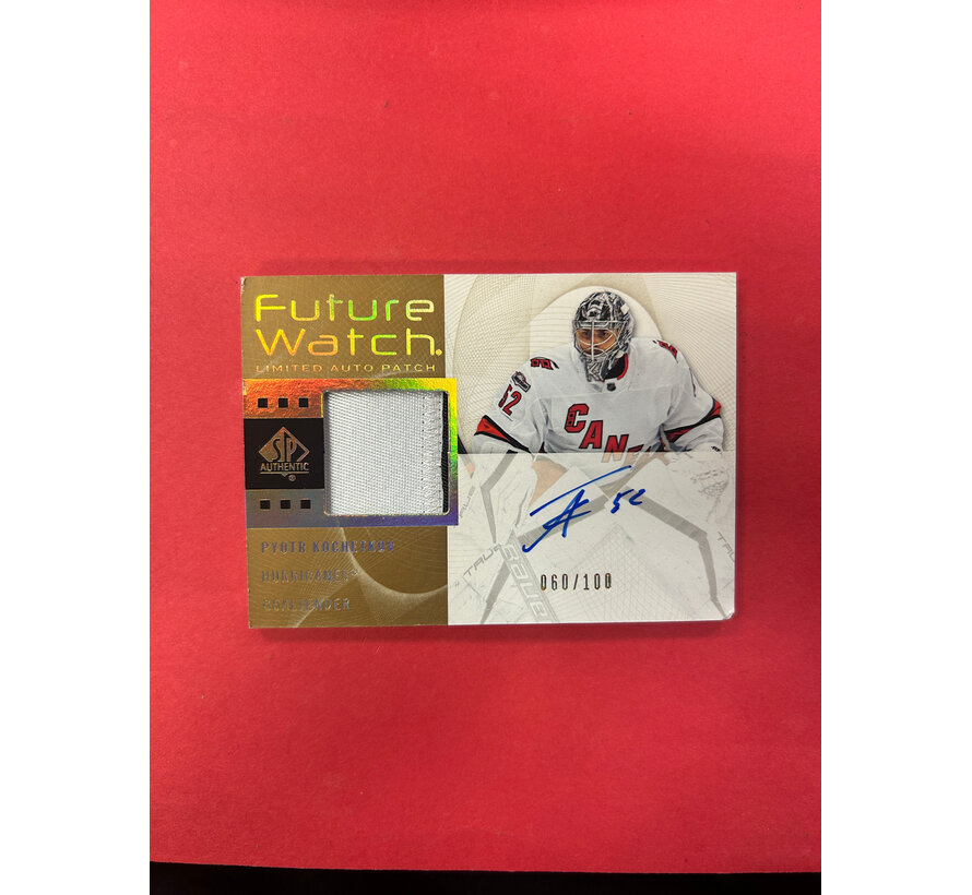 2022-23 SP AUTHENTIC PYOTR KOCHETKOV FUTURE WATCH AUTO PATCH RETRO /100