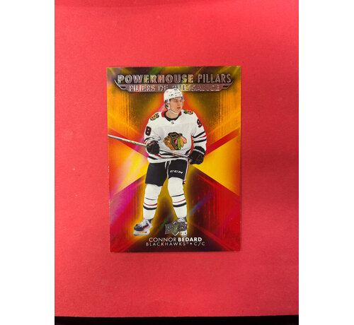 UPPER DECK 2025-26 UPPER DECK TIM HORTOS CONNOR BEDARD POWERHOUSE PILLARS