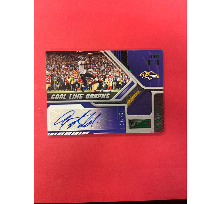 2021 PANINI PLAYBOOK ANQUAN BOLDIN GOAL LINE GRAPHS PATCH AUTO /25