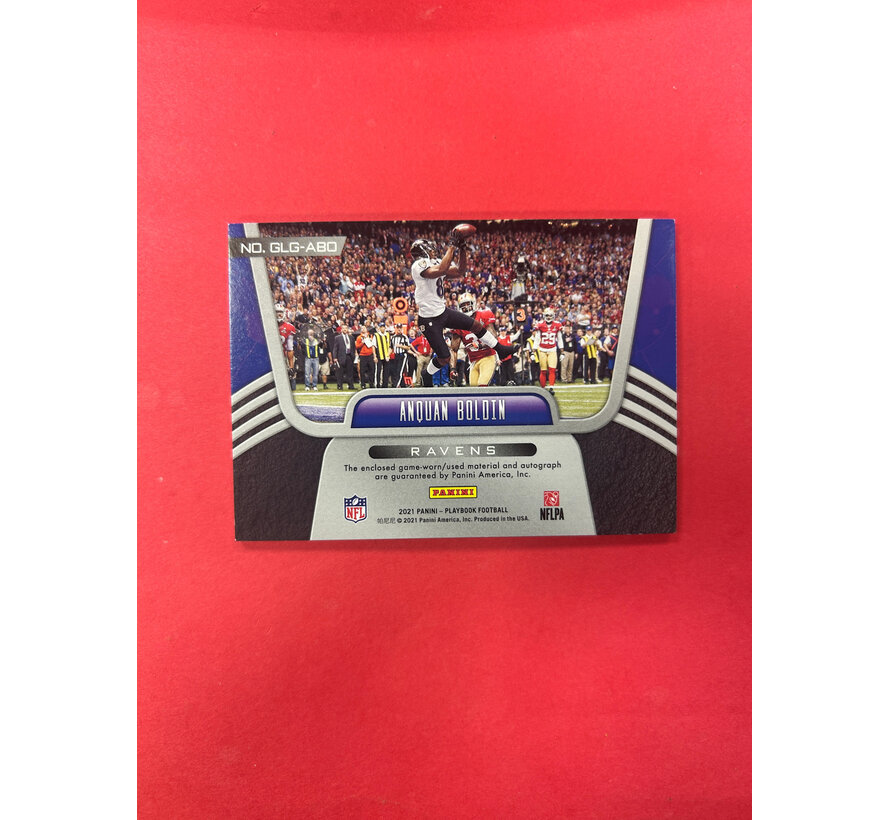 2021 PANINI PLAYBOOK ANQUAN BOLDIN GOAL LINE GRAPHS PATCH AUTO /25