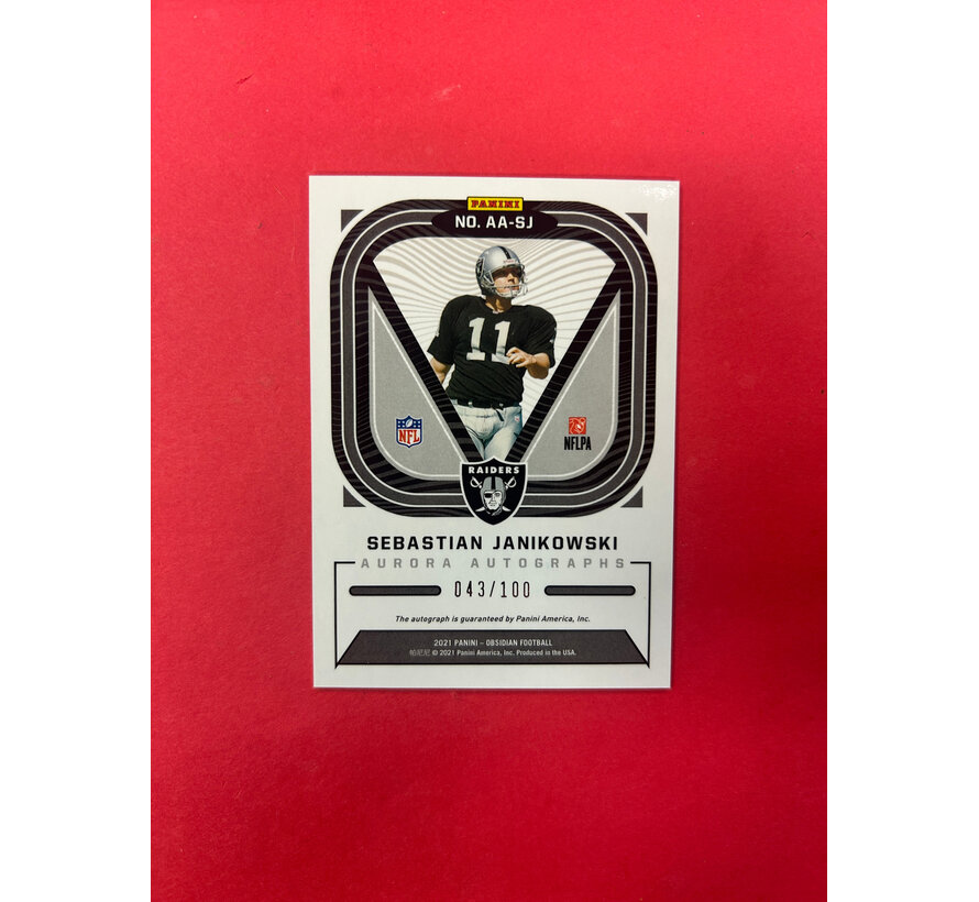 2021 PANINI OBSIDIAN SEBASTIAN JANIKOWSKI AUROURA AUTO /100