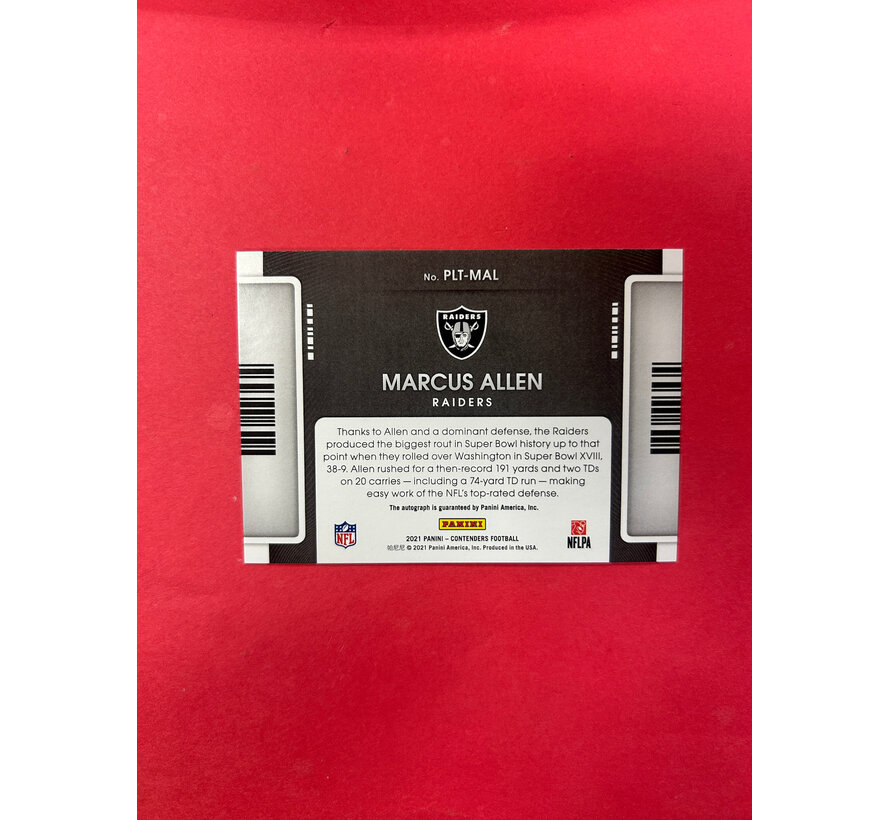 2021 PANINI CONTENDERS MARCUS ALLEN PLAYOFF TICKET AUTOGRAPH /15