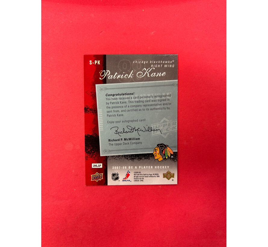 2007-08 BE A PLAYER PATRICK KANE ROOKIE SIGNATURE