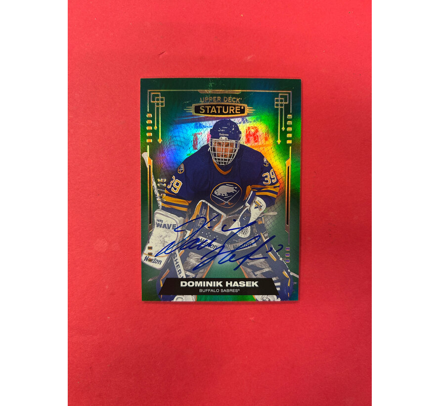 2021-22 UPPER DECK STATURE DOMINIK HASEK GREEN AUTOGRAPH /25