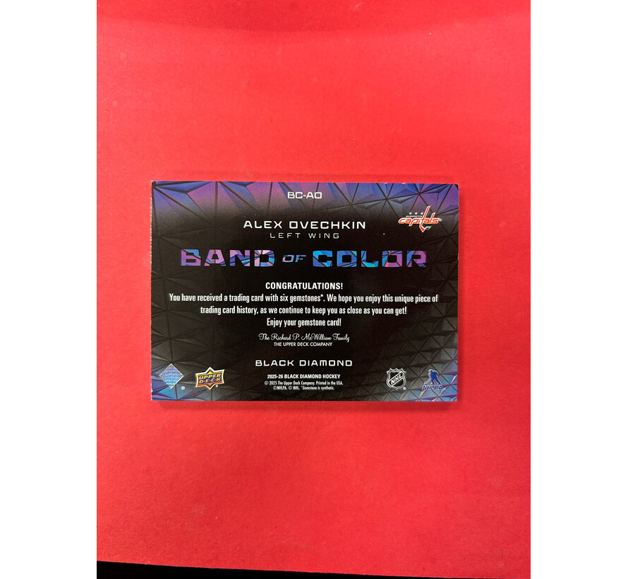 2025-26 UPPER DECK BLACK DIAMOND ALEX OVECHKIN BAND OF COLOUR /25