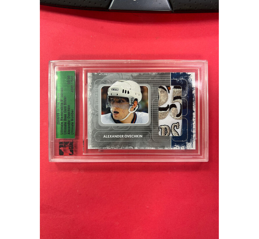 2008-09 IN THE GAME ALEXANDER OVECHKIN ULTIMATE NUMBER /90 25TH ANNIVERSARY PATCH