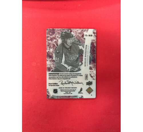 UPPER DECK 2009-10 UPPER DECK TRILOGY NIKLAS BACKSTROM ICE SCRIPTS