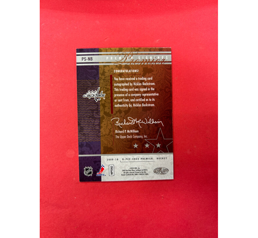 2009-10 O-PEE-CHEE PREMIER NICKLAS BACKSTROM PREMIER SIGNINGS /15
