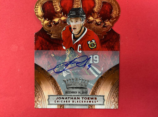 PANINI 2009-10 PANINI CROWN ROYALE JONATHAN TOEWS AUTO /100