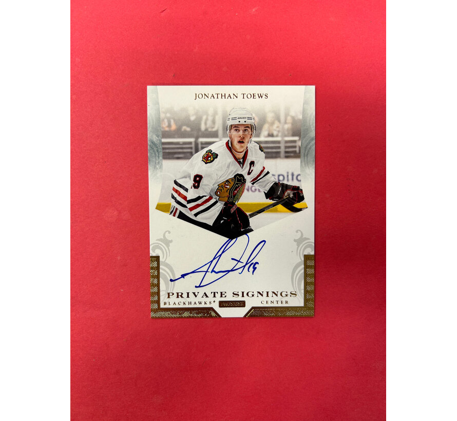 2011-12 PANINI LUXURY SUITE JONATHAN TOEWS PRIVATE SIGNINGS SSP