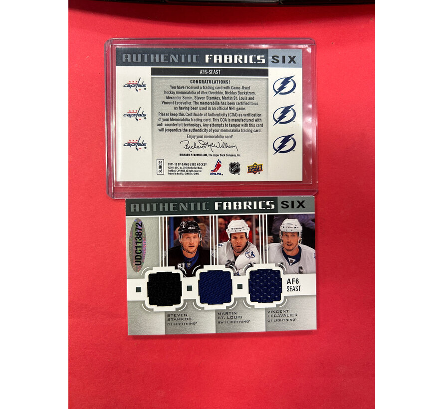 2011-12 SP GAME USED AUTHENTIC FABRICS SIX CAPITALS LIGHTNING /7