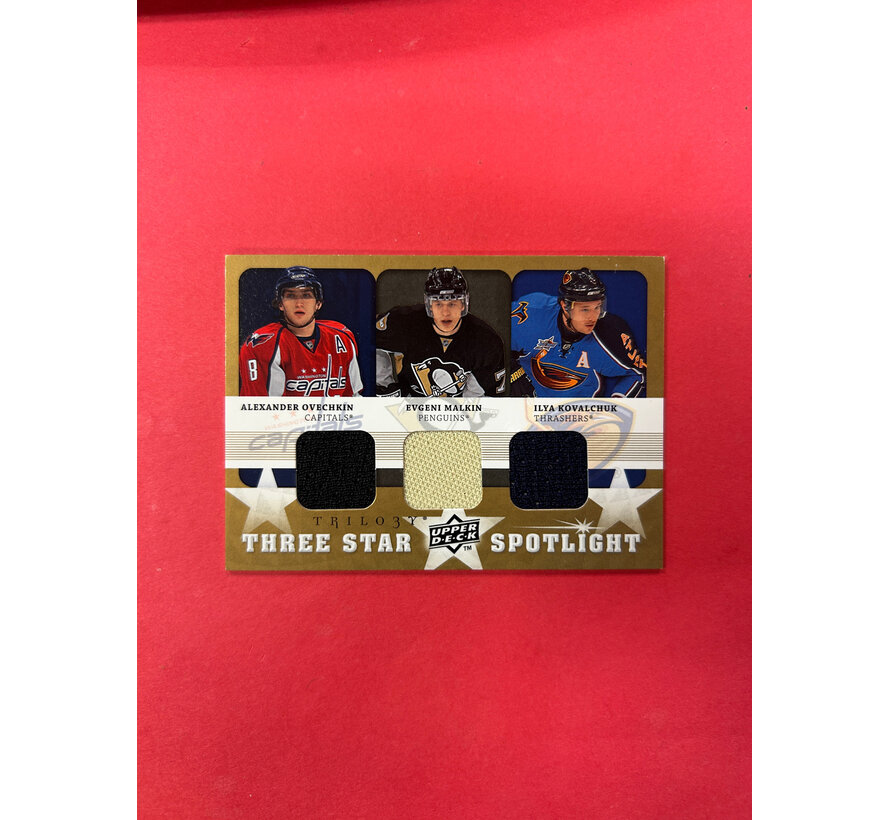 2008-09 UPPER DECK TRILOGY THREE STAR SPOTLIGHT OVECHKIN/MALKIN/KOVALCHUK