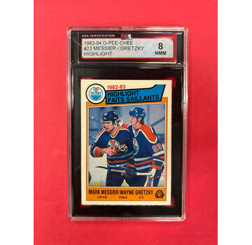 O-PEE-CHEE 1983-84 O-PEE-CHEE MESSIER/GRETZKY #23 KSA GRADED 8