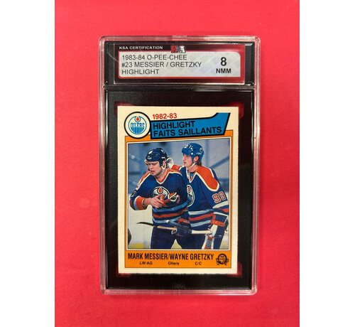 O-PEE-CHEE 1983-84 O-PEE-CHEE MESSIER/GRETZKY #23 KSA GRADED 8
