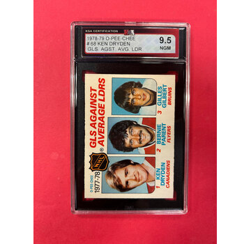 O-PEE-CHEE 1978-79 O-PEE-CHEE KEN DRYDEN #68 LEAGUE LEADERS KSA GREADED 9.5