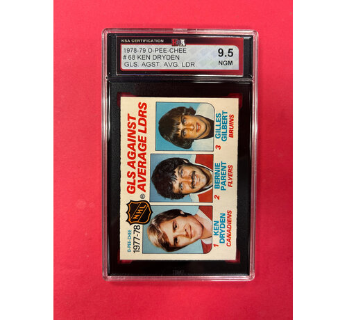 O-PEE-CHEE 1978-79 O-PEE-CHEE KEN DRYDEN #68 LEAGUE LEADERS KSA GREADED 9.5
