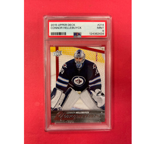 UPPER DECK 2015 UPPER DECK CONNOR HELLEBUYCK YOUNG GUNS PSA GRADED 9