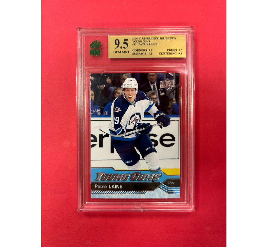 2016-17 UPPER DECK SERIES 2 PATRIK LAINE YOUNG GUNS MNT GRADED 9.5