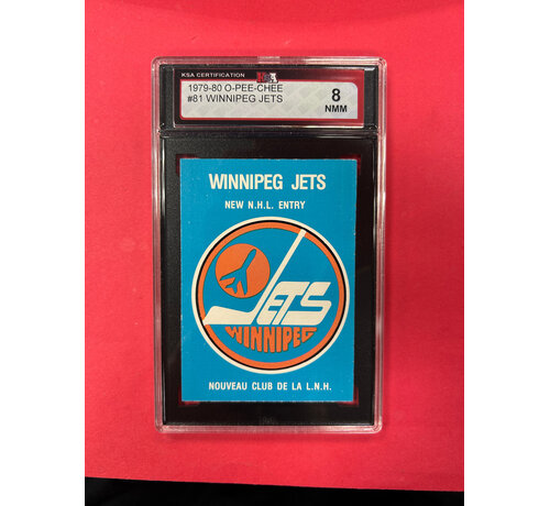 O-PEE-CHEE 1979-80 O-PEE-CHEE WINNPEG JETS TEAM LOGO CHECKLIST KSA GRADED 8