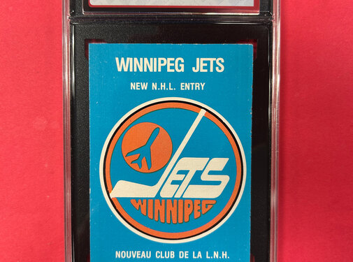 O-PEE-CHEE 1979-80 O-PEE-CHEE WINNPEG JETS TEAM LOGO CHECKLIST KSA GRADED 8