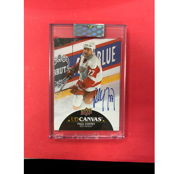 UPPER DECK 2021-22 UPPER DECK CLEAR CUT PAUL COFFEY UD CANVAS SIGNATURES