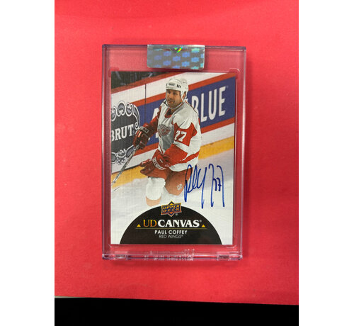 UPPER DECK 2021-22 UPPER DECK CLEAR CUT PAUL COFFEY UD CANVAS SIGNATURES