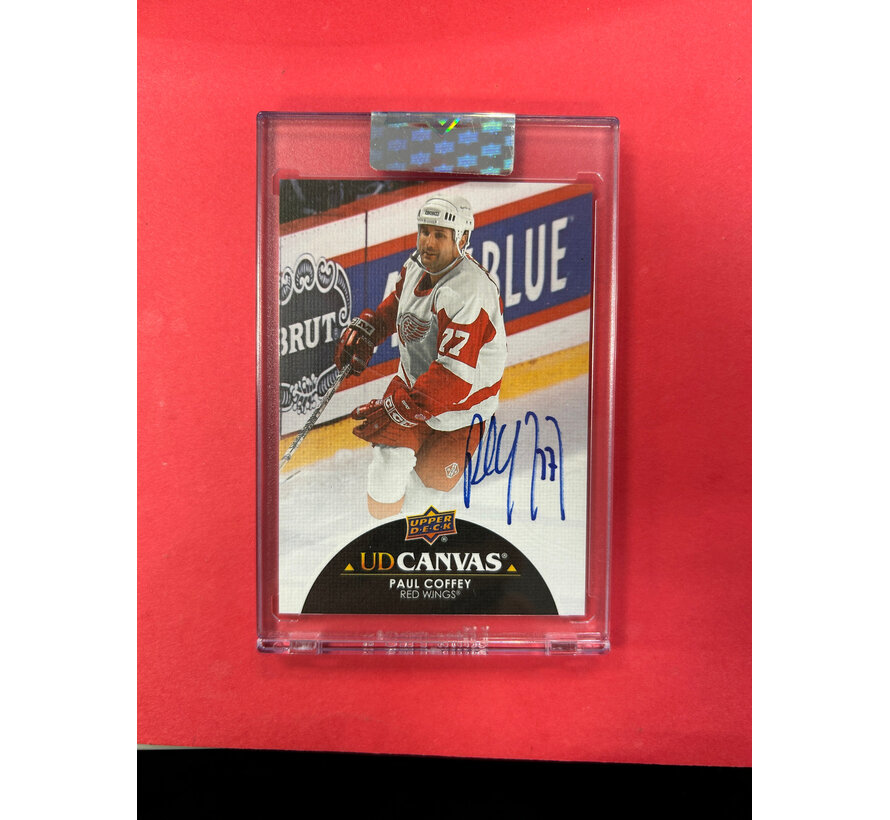 2021-22 UPPER DECK CLEAR CUT PAUL COFFEY UD CANVAS SIGNATURES