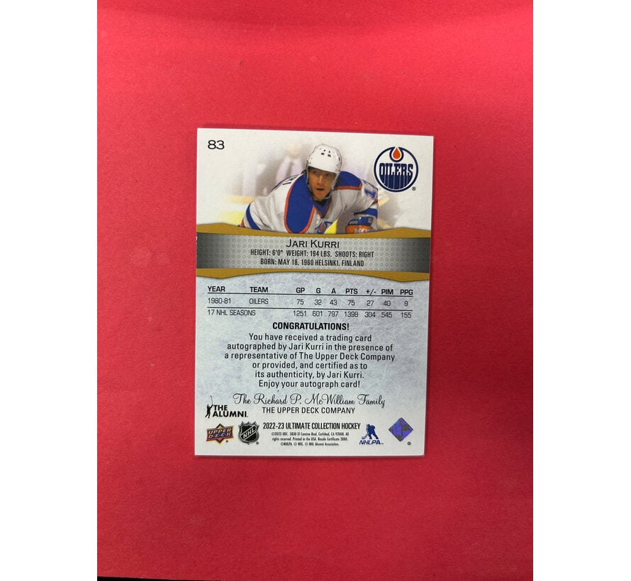2022-23 UPPER DECK ULTIMATE PAUL COFFEY ULTIMATE AUTO BLUE