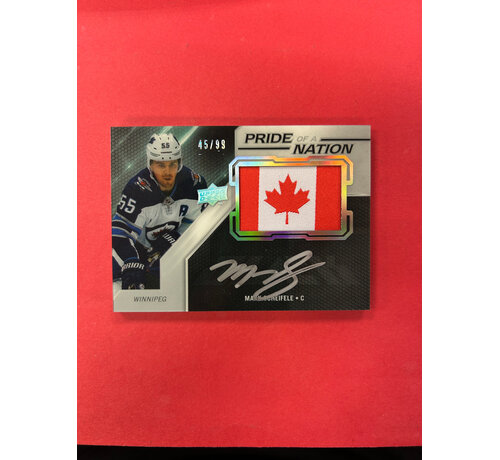 UPPER DECK 2019-20 UPPER DECK BLACK MARK SCHEIFELE PRIDE OF A NATION PATCH AUTO /99