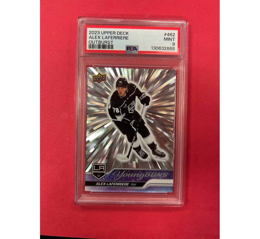 2023 UPPER DECK ALEX LAFERRIERE OUTBURST YOUNG GUNS PSA GRADED 9