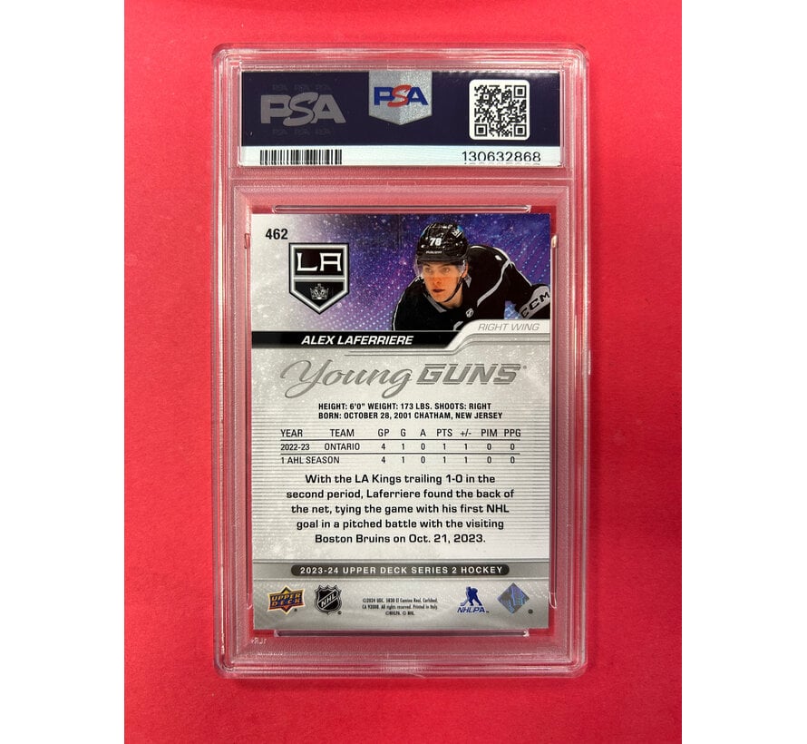 2023 UPPER DECK ALEX LAFERRIERE OUTBURST YOUNG GUNS PSA GRADED 9