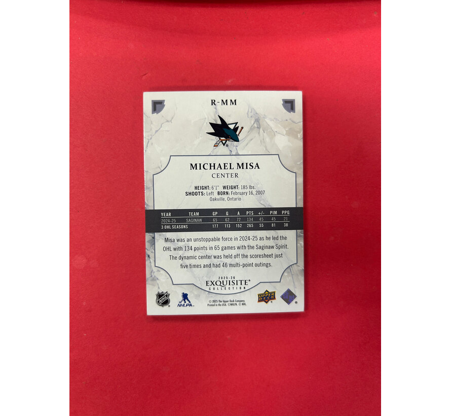 2025-26 UPPER DECK EXQUISITE MICHAEL MISA DRAFT ROOKIE /399