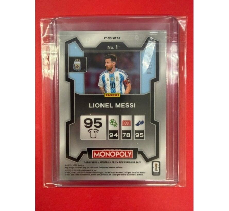 2026 PANINI PRIZM WORLD CUP MONOPOLY ORANGE /149 LIONEL MESSI #1