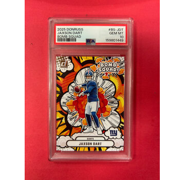 PANINI 2025 PANINI DONRUSS JAXSON DART BOMB SQUAD PSA GRADED 10