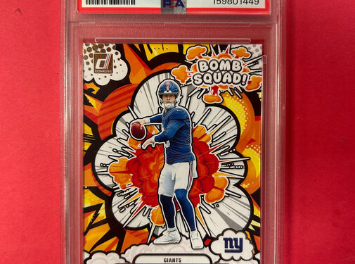 PANINI 2025 PANINI DONRUSS JAXSON DART BOMB SQUAD PSA GRADED 10