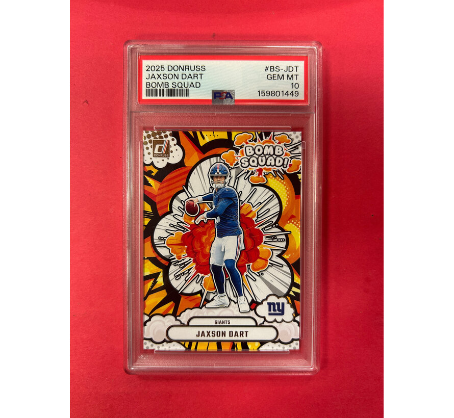 2025 PANINI DONRUSS JAXSON DART BOMB SQUAD PSA GRADED 10