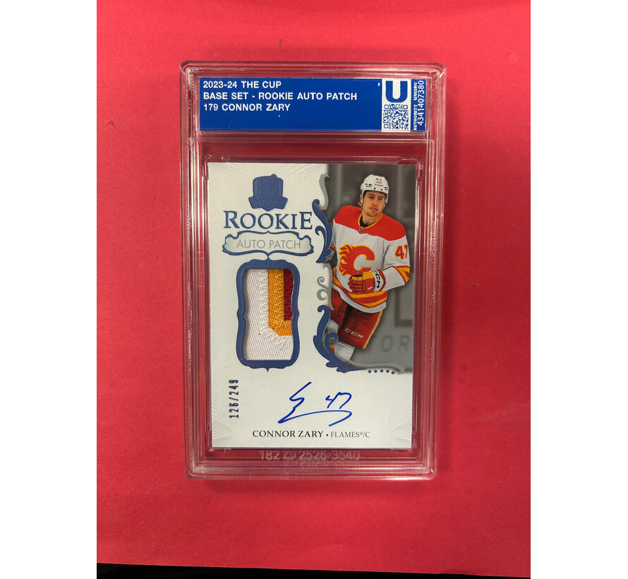 2023-24 UPPER DECK THE CUP CONNOR ZARY ROOKIE PATCH AUTO /249