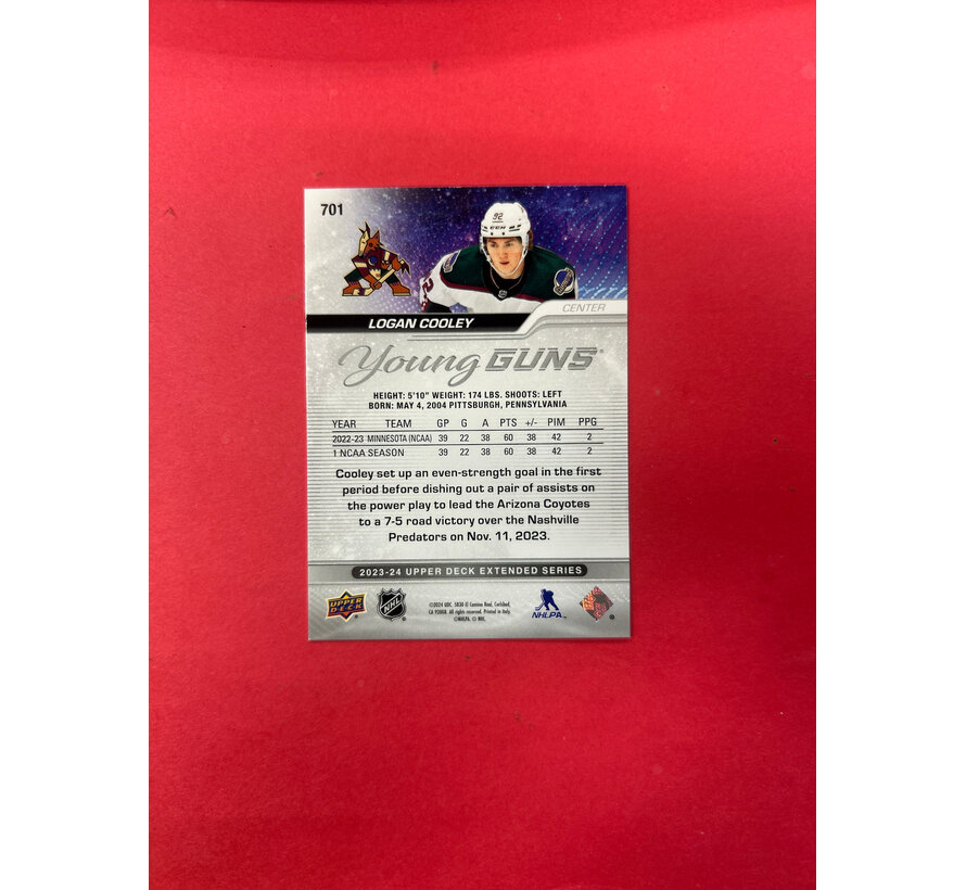 2023-24 UPPER DECK EXTENDED LOGAN COOLEY YOUNG GUNS