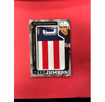 UPPER DECK 2025-26 UPPER DECK BLACK DIAMOND JACK HUGHES TEAM LOGO JUMBOS TEAM USA