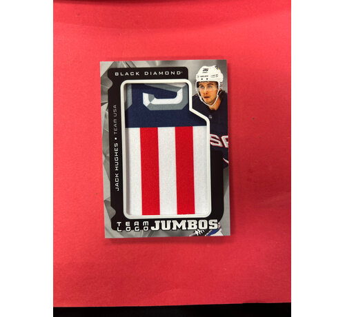 UPPER DECK 2025-26 UPPER DECK BLACK DIAMOND JACK HUGHES TEAM LOGO JUMBOS TEAM USA