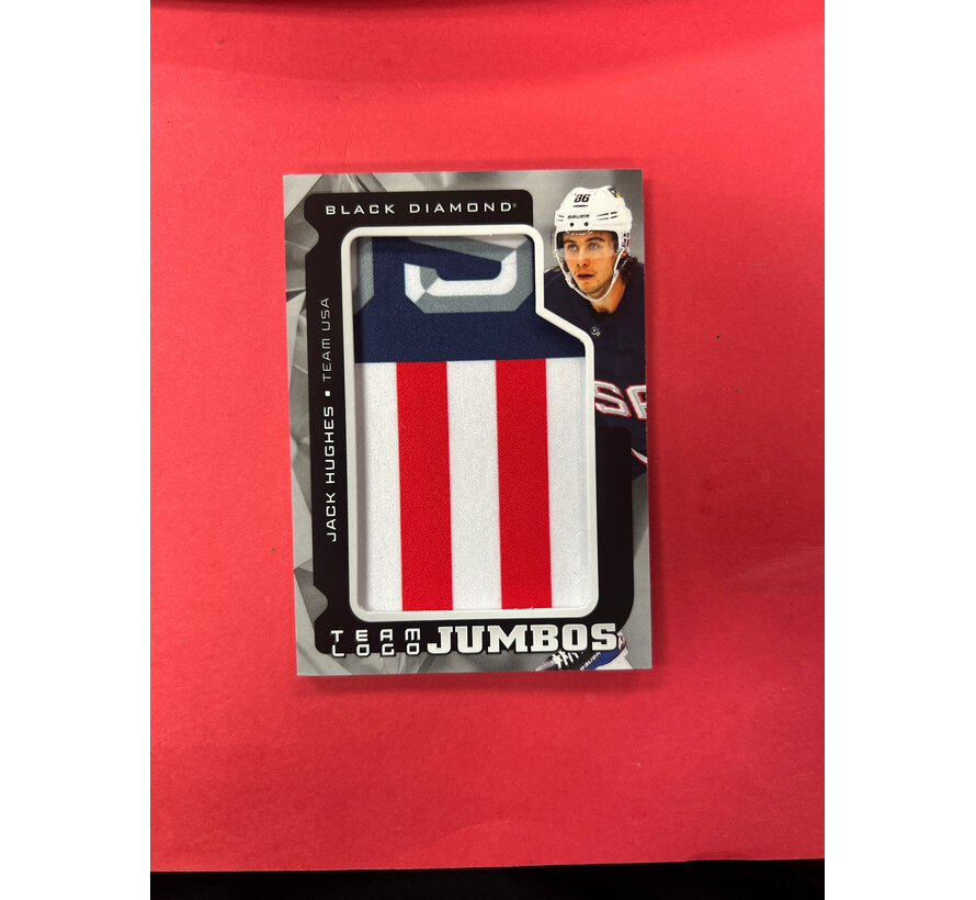 2025-26 UPPER DECK BLACK DIAMOND JACK HUGHES TEAM LOGO JUMBOS TEAM USA