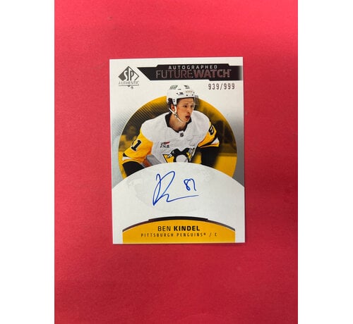 UPPER DECK 2025-26 SP AUTHENTIC BEN KINDEL FUTURE WATCH AUTOGRAPH /999